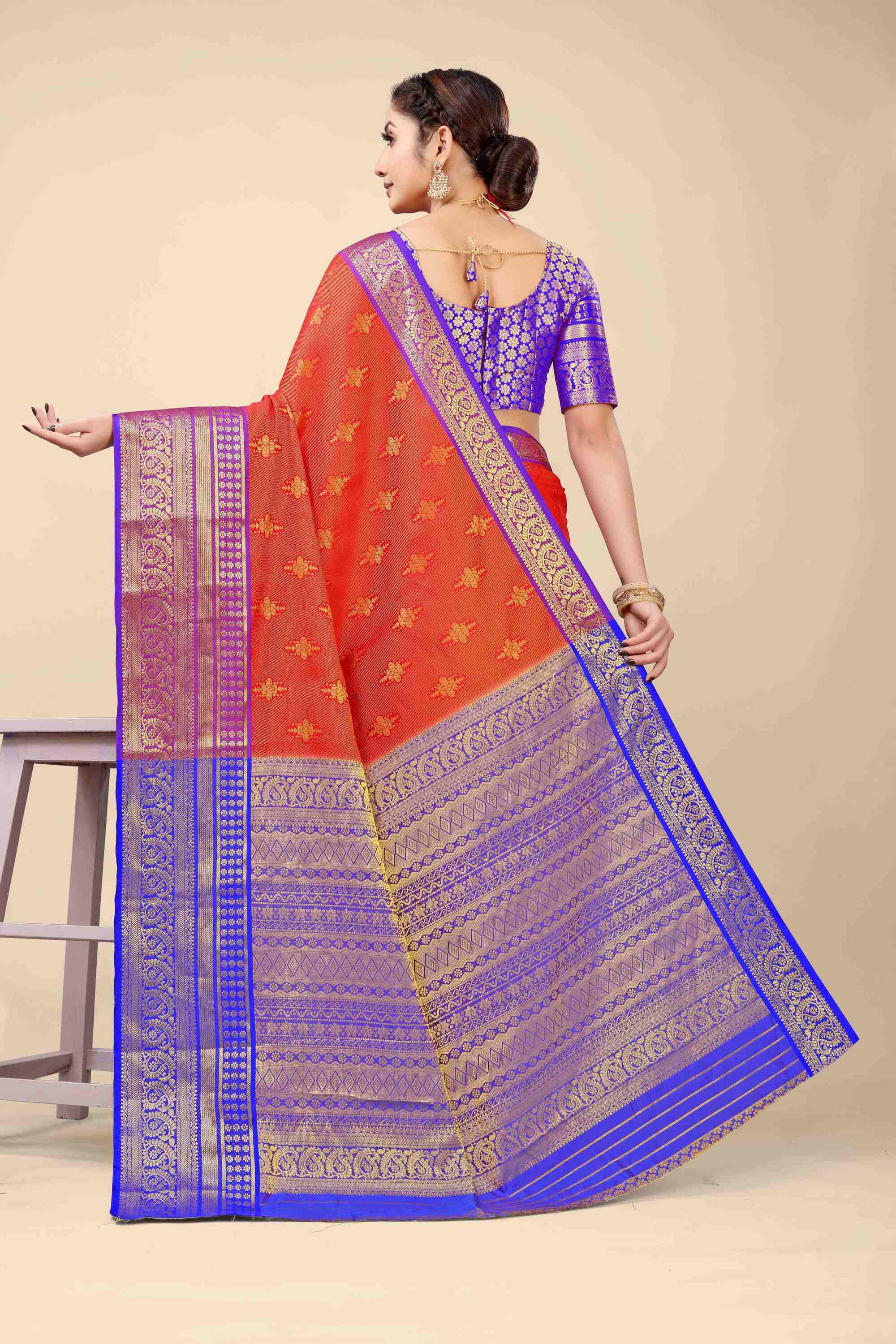 Red Kanjivaram Silk Woven Zari Saree