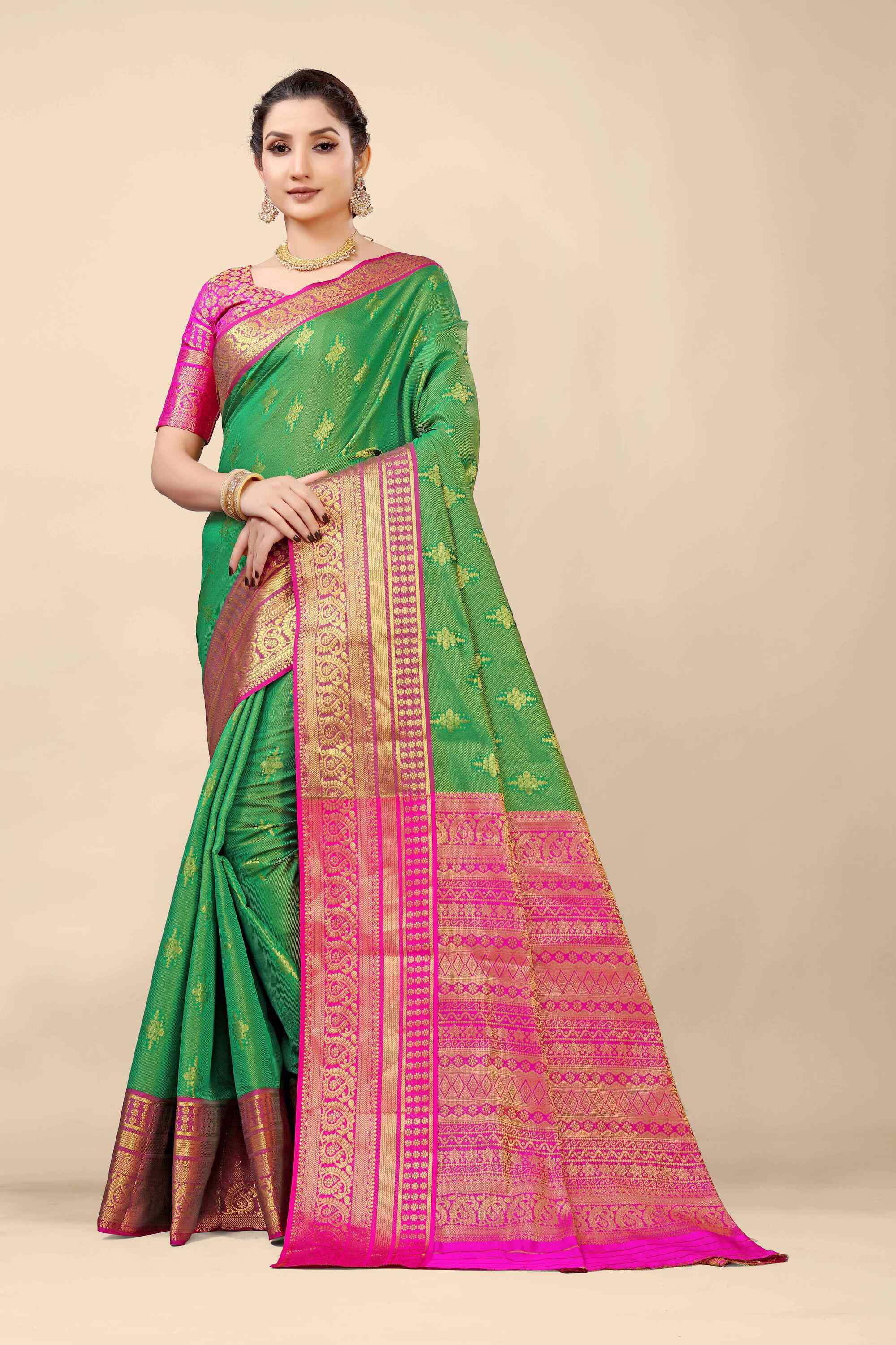 Green Kanjivaram Silk Woven Zari Saree