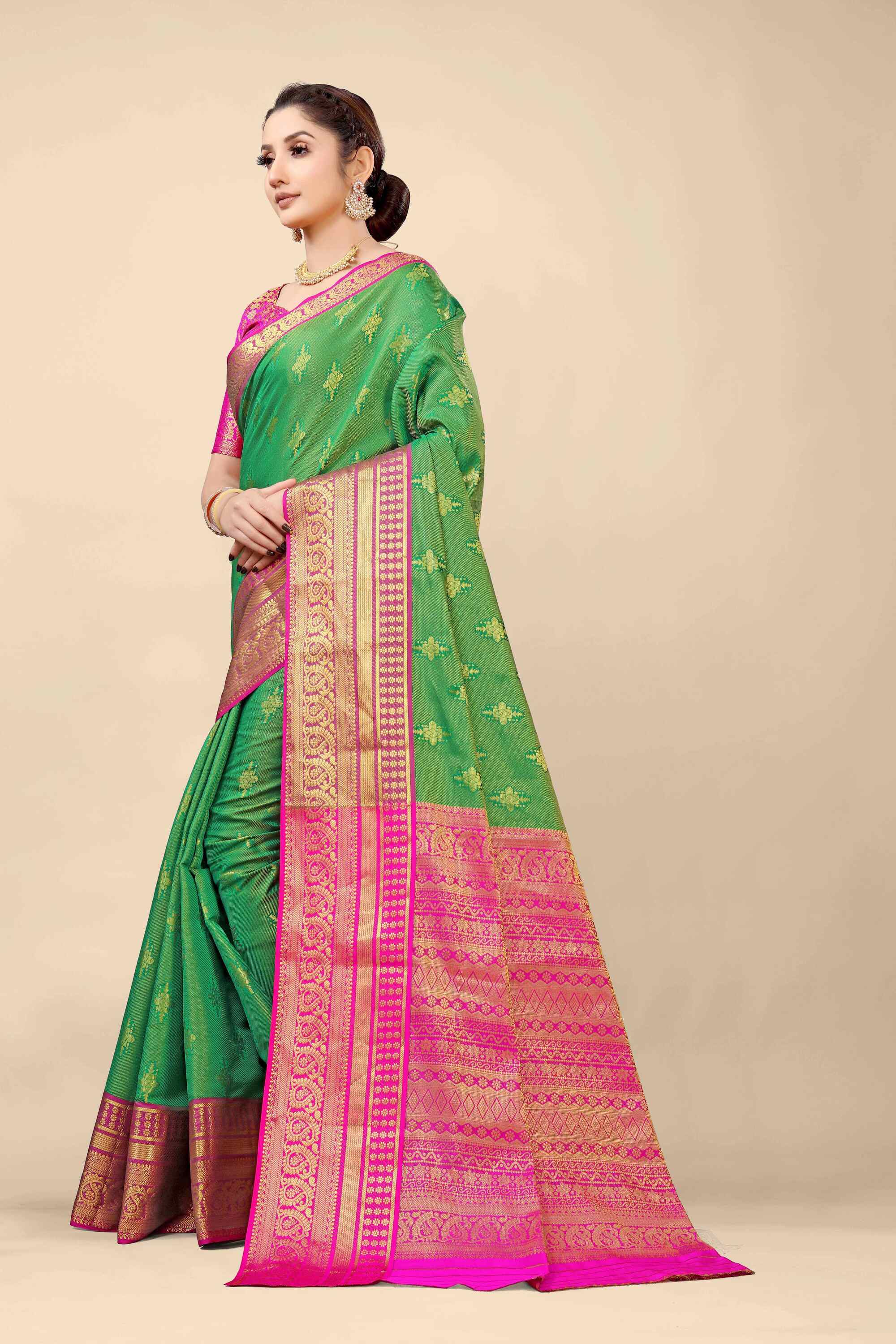 Green Kanjivaram Silk Woven Zari Saree