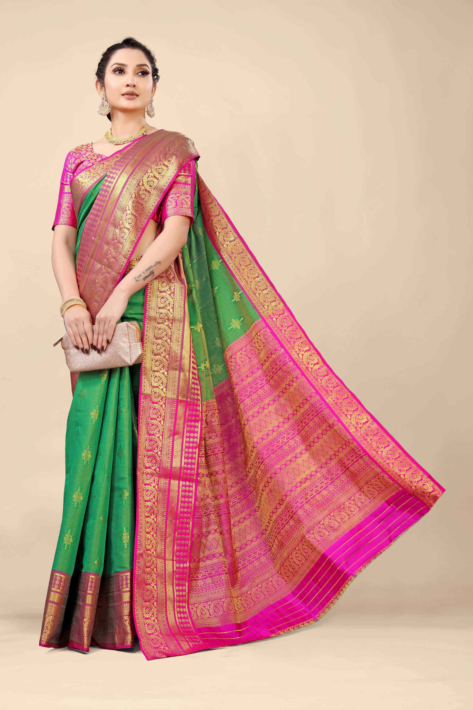 Green Kanjivaram Silk Woven Zari Saree