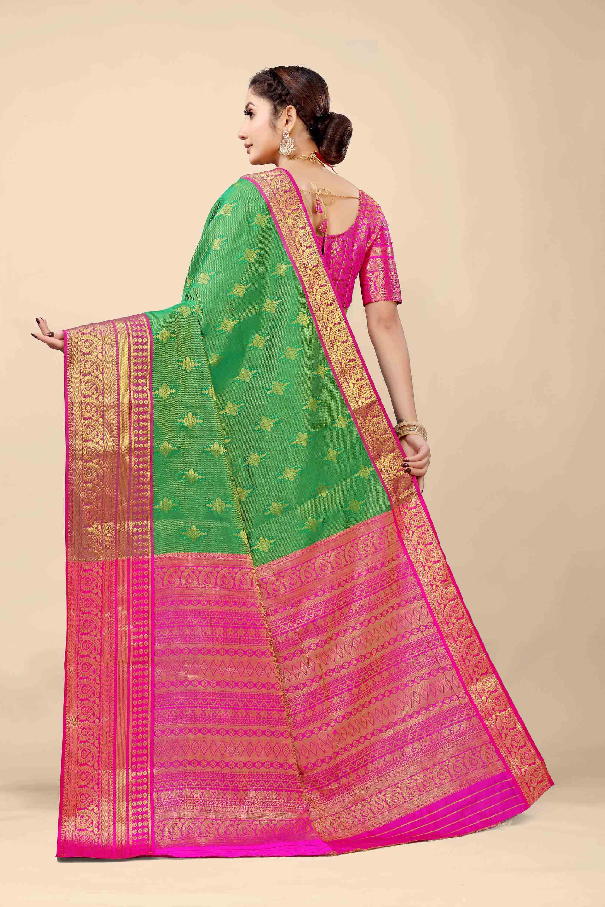 Green Kanjivaram Silk Woven Zari Saree