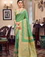 Green Soft Kanjivaram Silk Woven Zari Saree