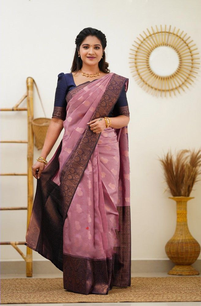 Pink Soft Silk Saree With Fragrant Blouse Piece