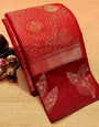 Red Soft Silk Saree With Murmurous Blouse Piece