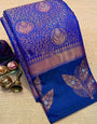 Royal Blue Soft Silk Saree With Murmurous Blouse Piece