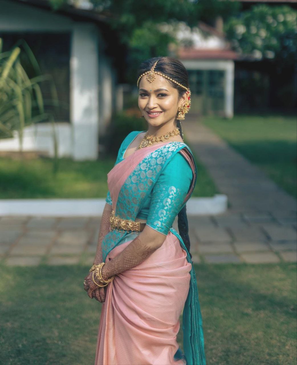 Peach Soft Banarasi Silk Saree With Impressive Blouse Piece