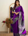 Purple Soft Silk Saree With Surreptitious Blouse Piece