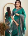 Rama Soft Silk Saree With Surreptitious Blouse Piece